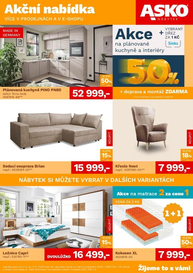 Asko nábytek leták 27.8. - 16.9.