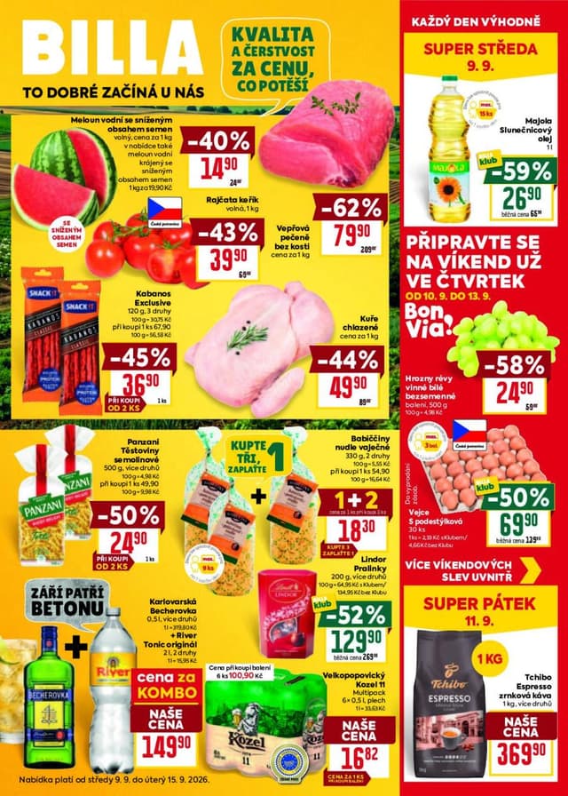 Billa leták 9.-15.9.