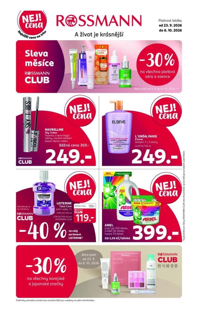 Rossmann drogerie leták 23.9. - 6.10.