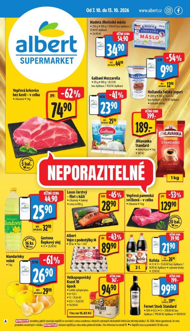 Albert supermarket leták 7.-13.10.