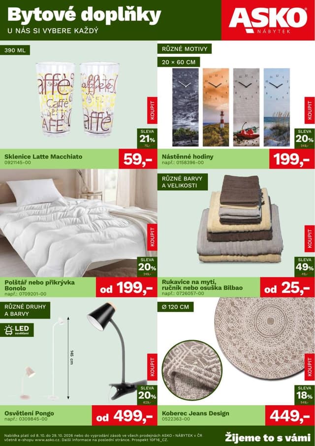 Asko nábytek leták Doplňky 8.-28.10.