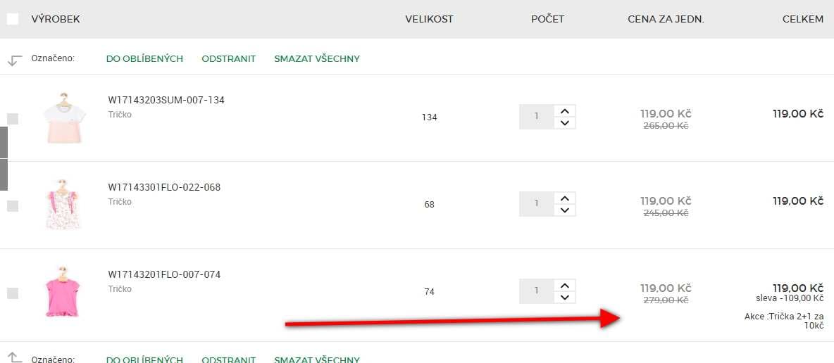 Dětská trička 2+1 jen za 10 Kč