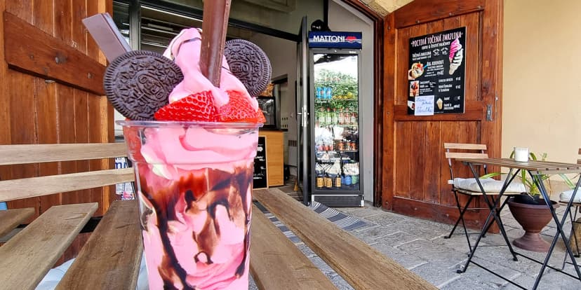 Točená zmrzka nebo nadupaný zmrzlinový pohár přímo na Špilberku