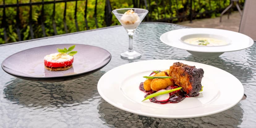 Čtyřchodové degustační menu v zámecké restauraci i s drinkem pro 2 osoby