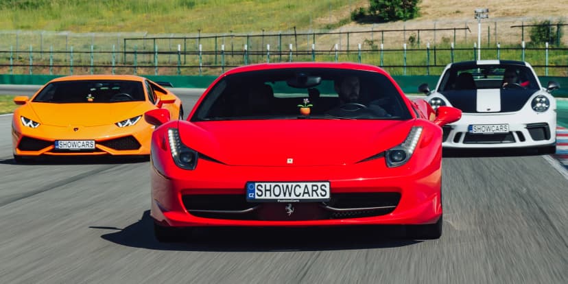 1–4 kola na polygonu Most v nadupaném supersportu: Ferrari, Lamborghini i Porsche
