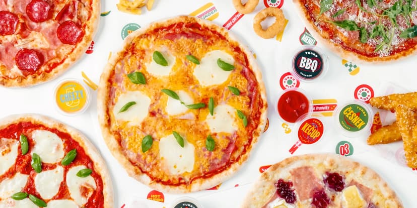 Turbo pizza: 1/4 pizzy podle výběru nebo voucher na 300 či 1000 Kč na cokoliv