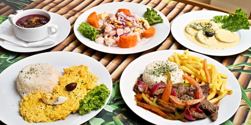 Peruánské menu o třech chodech pro 2 osoby: hlavní jídlo výběrem ze 4 druhů