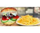 Šťavnatý burger z hovězího s čedarem + hranolky | Slevomat