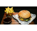 Rustikální burger s hranolky a domácím dipem | Slevomat