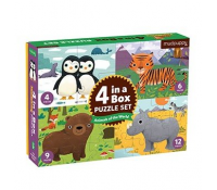 Puzzle 4 v 1 Zvířátka Mudpuppy | Kidtown.cz