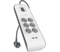 Přepěťová ochrana Belkin, 6 + 2x USB | Datart