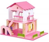 Dřevěný domeček pro panenky - růžový | Alza